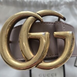 Gucci Women's Gold and Tan Belt